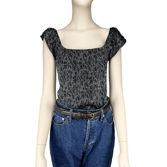 VANESSA BRUNO Athe Silky Sleeveless Ruffled 100% Silk Delicate Pattern Blouse sS - Picture 1 of 15